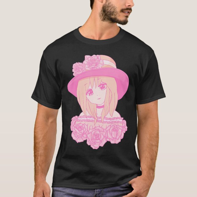 Camiseta Centro de animas rosa estética coquette Aesthe (Frente)