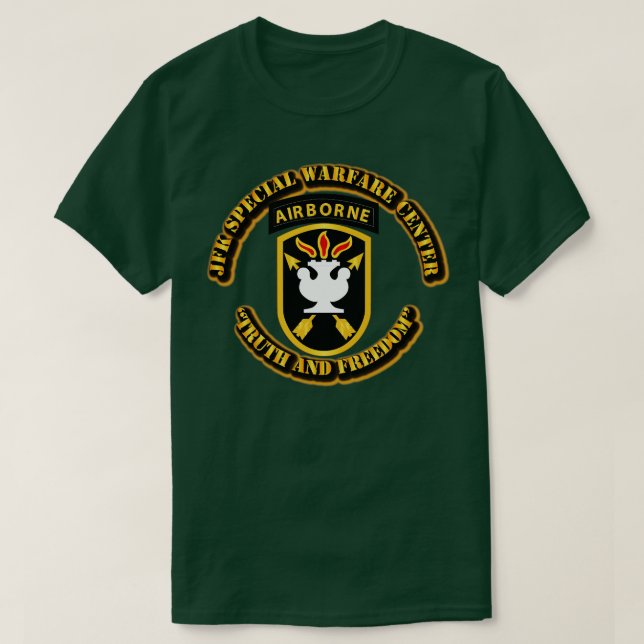 Camiseta Centro de Guerra Especial JFK (Frente do Design)