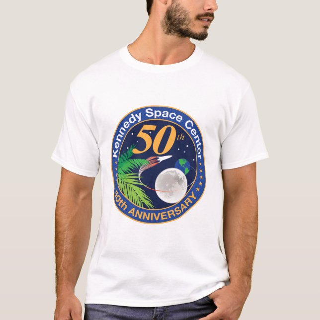 Camiseta Centro Espacial Kennedy (50º Aniversário) (Frente)