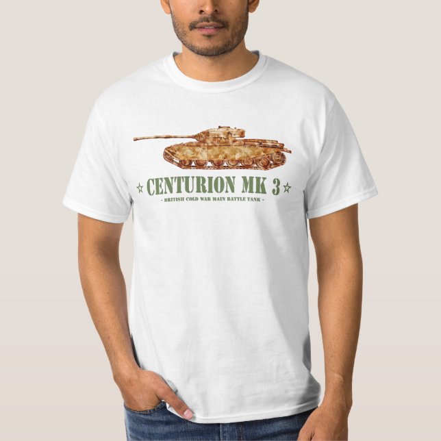 Camiseta Centurion MK 3 Tanque britânico MBT da Guerra Fria (Frente)