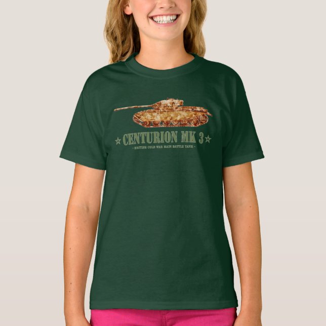 Camiseta Centurion MK 3 Tanque britânico MBT da Guerra Fria (Frente)