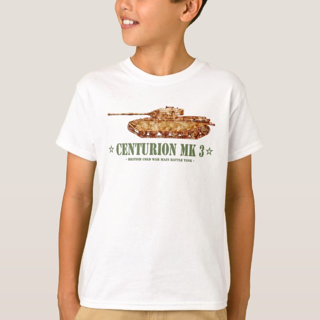 Camiseta Centurion MK 3 Tanque britânico MBT da Guerra Fria (Frente)