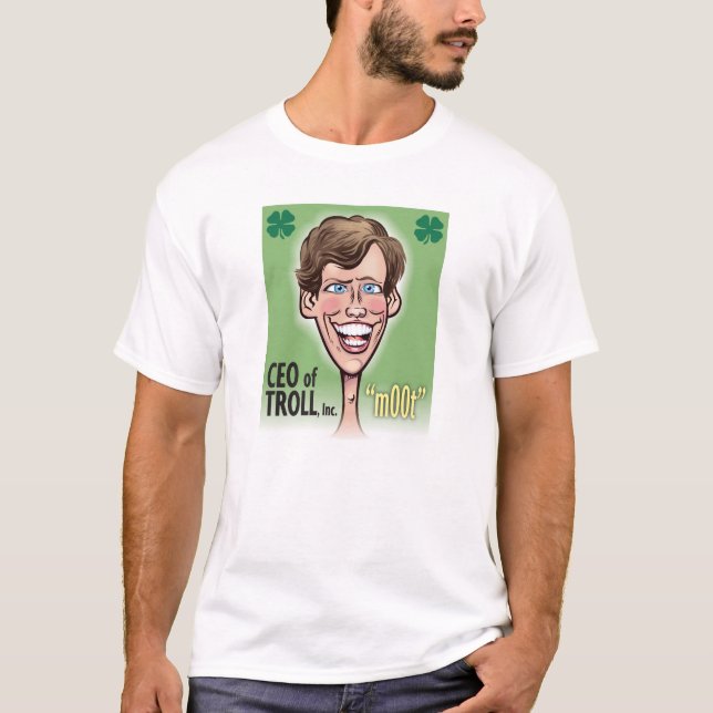 Camiseta CEO do t-shirt básico dos homens do TROLL, branco (Frente)