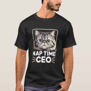 Camiseta CEO Hora da Soneca Gato Persa Divertido Humor de E