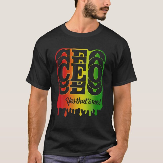 Camiseta CEO Pingando Poder Preto Orgulho Africano Junenth  (Frente)