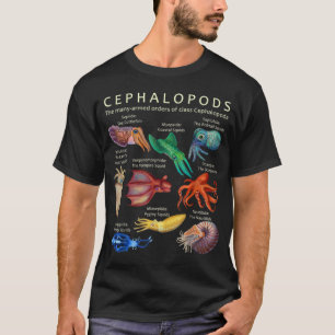 Camiseta Cephalopod Octopus Squid Cuttlefish e Nautil