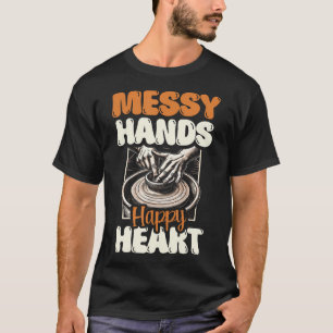 Camiseta Cerâmica Argila Oleiro Pote Mão Desarrumada Coraçã