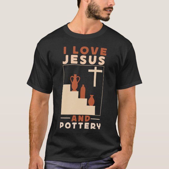 Camiseta Cerâmica De Potência Eu Amo Jesus E Jesus De Potte (Frente)