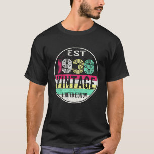 Camiseta Cerca de 1938 Safra 1938 84º Aniversário