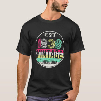 Camiseta Cerca de 1938 Safra 1938 84º Aniversário