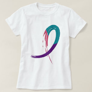 Camiseta Cerceta do cancer de tiróide, roxo, e fita A4 do