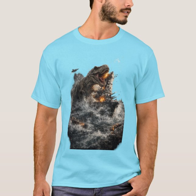 Camiseta Cerco da Tempestade T-Rex. (Frente)