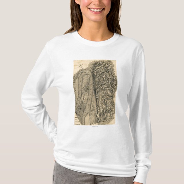 Camiseta Cerco de Vicksburg - mapa panorâmico da guerra (Frente)