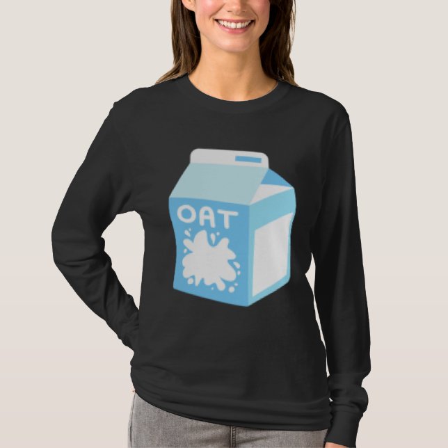 Camiseta Cereal de Caixa de Leite de Aveia Café da Manhã La (Frente)