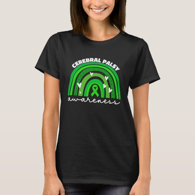 Camiseta Cerebral Palsy Awareness For Women Green Ribbon Cp (Frente)