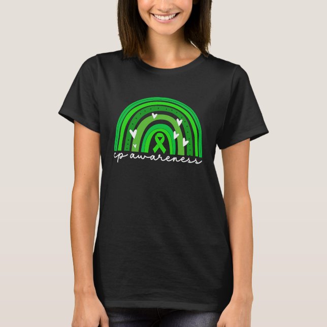 Camiseta Cerebral Palsy Awareness For Women Green Ribbon Cp (Frente)