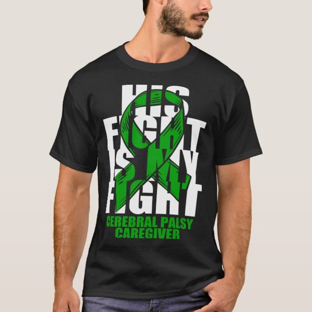 Camiseta Cerebral Palsy Caregiver Awareness Month Green Rib (Frente)