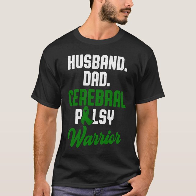 Camiseta Cerebral Palsy CP Awareness Husband Warrior Surviv (Frente)