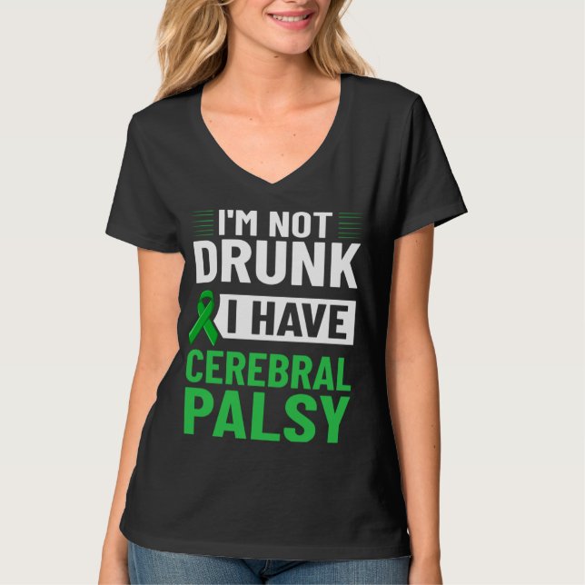 Camiseta Cerebral Palsy Green Ribbon Brain Damage Awareness (Frente)