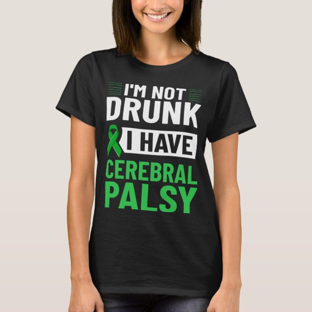 Camiseta Cerebral Palsy Green Ribbon Brain Damage Awareness (Frente)