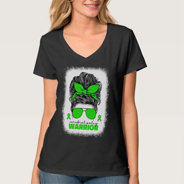 Camiseta Cerebral Palsy Warrior For Women Mom Mama Cp Aware (Frente)