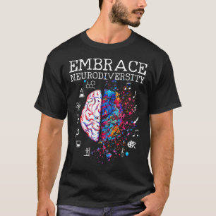 Camiseta Cérebro Abrace Neurodiversidade Conscientização do