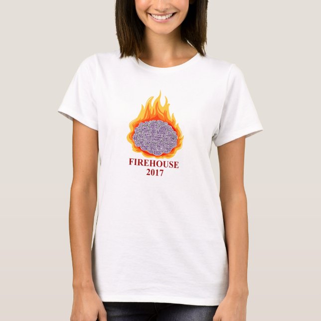 Camiseta Cérebro AMFirehouse Flowy do ardor das mulheres (Frente)