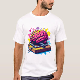 Camiseta Cérebro apanhado em uma armadilha. Pense duas veze
