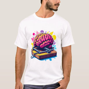 Camiseta Cérebro apanhado em uma armadilha. Pense duas veze