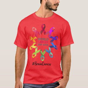 Camiseta Cérebro Cancer Sensibilização para o Dia Mundial d