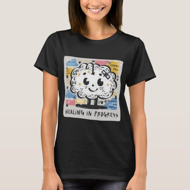 Camiseta Cérebro com Band-Aid – Cura em Andamento (Frente)