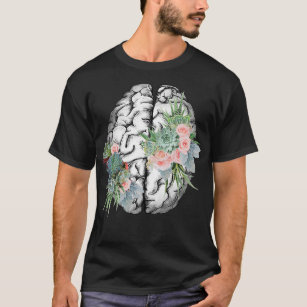 Camiseta Cérebro com planta suculenta e lov suculenta de ro