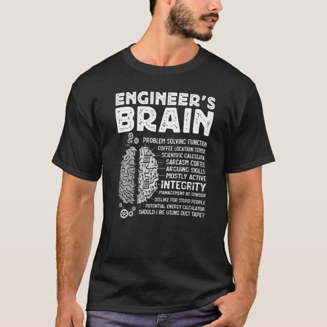 Camiseta Cérebro de Engenheiro  Engenheiro de Processo  Eng (Frente)