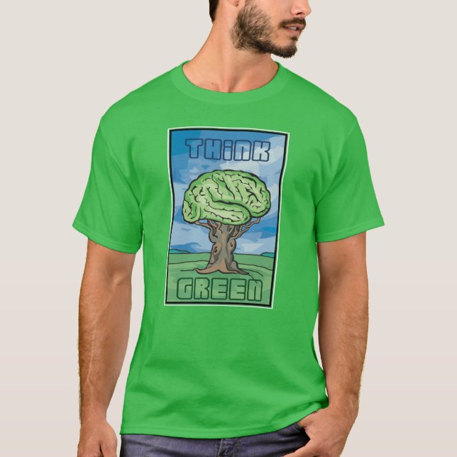 Camiseta Cérebro do pense verde (Frente)