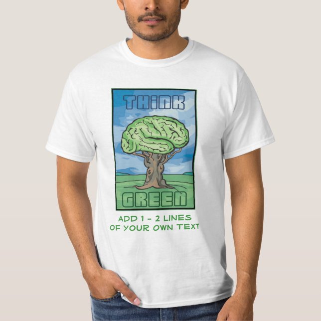 Camiseta Cérebro do pense verde (Frente)