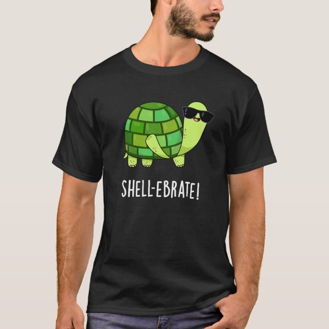 Camiseta Cérebro Enbrado Engraçado Tortoise Animal Pun Dark (Frente)