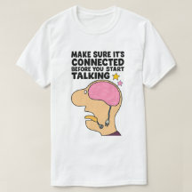 "Cérebro engraçado com fio desconectado - Pense an