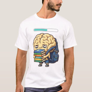 Camiseta Cérebro Exausto de Volta às Aulas - Aluno Engraçad