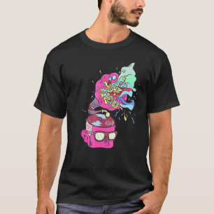 Camiseta Cérebro Gramofone Doença Mental Prevenção