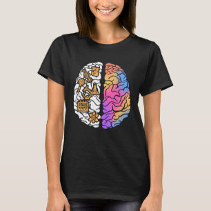 Camiseta Cérebro Lado esquerdo cérebro direito Cientista A