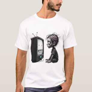 Camiseta Cérebro Lavado Sem Futuro - Tee Gráfico Escuro Edg
