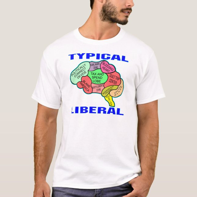 Camiseta Cérebro socialista liberal típico (Frente)