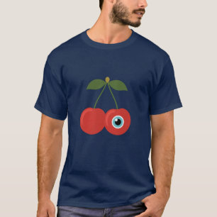 Camiseta Cereja Alien – Arte de Fruta Surreal Fofa