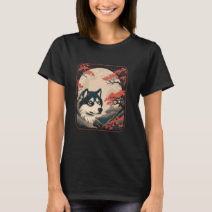 Camiseta Cereja Blossom Cão-de-lua-béola - Farinha Siberian
