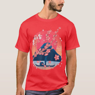 Camiseta Cereja Bonito de Flor Rosa Sakura Japonesa