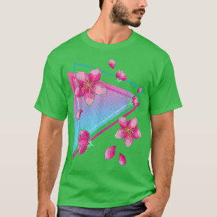 Camiseta Cereja Estética de Vaporwave, Flor Sakura Japonês