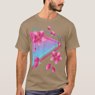 Camiseta Cereja Estética de Vaporwave, Flor Sakura Japonês