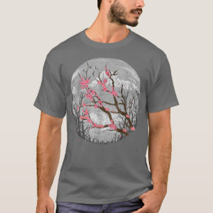 Camiseta Cereja Floral de Flor Rosa-Rosa-Rosa-Sakura Japone