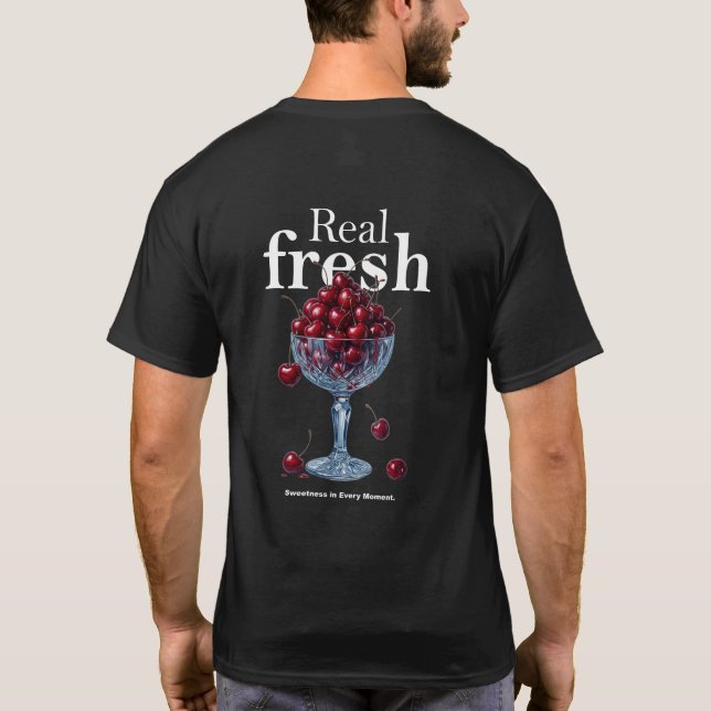 Camiseta Cereja Fresca Real | Cerejas Fruta I (Verso)