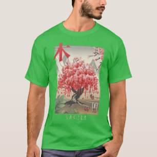 Camiseta Cereja japonesa Flor Sakura Flor Natureza